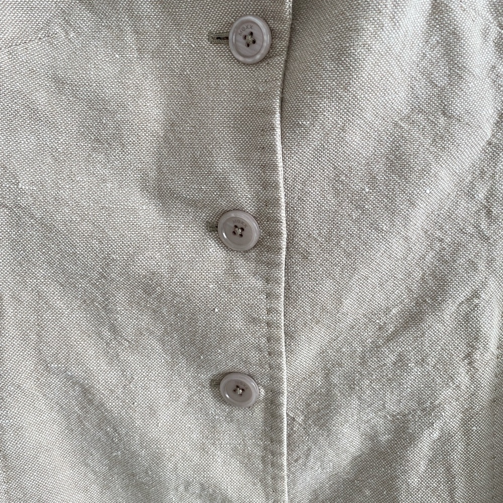 MEXX LINEN-Cotton Long Trench Coat Neutral Beige Size 6 - Picture 4 of 13